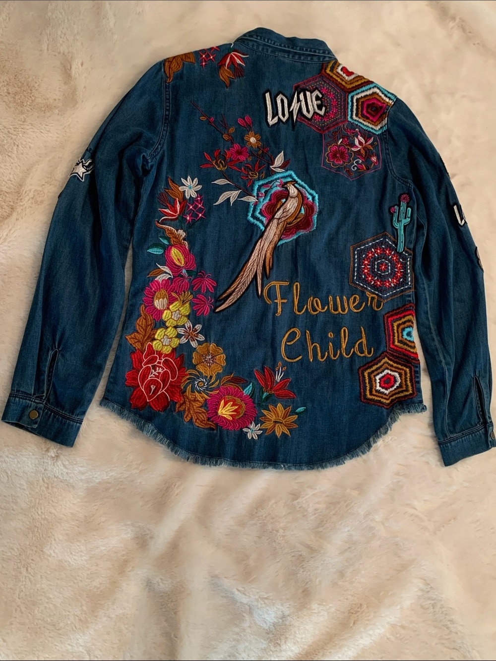 Spell Flower Child Denim Shirt/Jacket - Picture 7 of 14